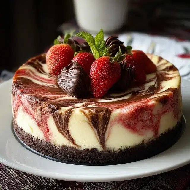 Chocolate Strawberry Swirl Cheesecake 11 11 73