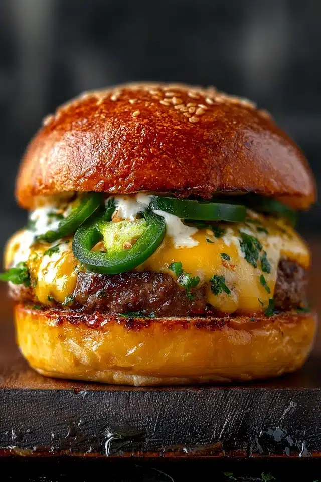 Smashed Jalapeno Cheese Burger 10 55 56