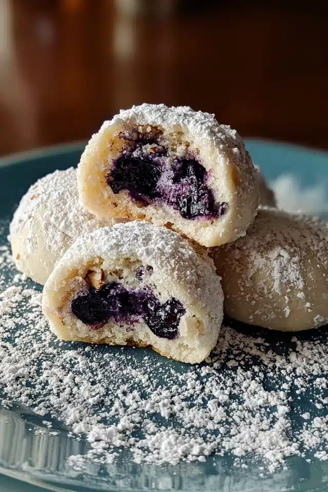 Blueberry-Filled Almond Snowball Cookies 10 55 91