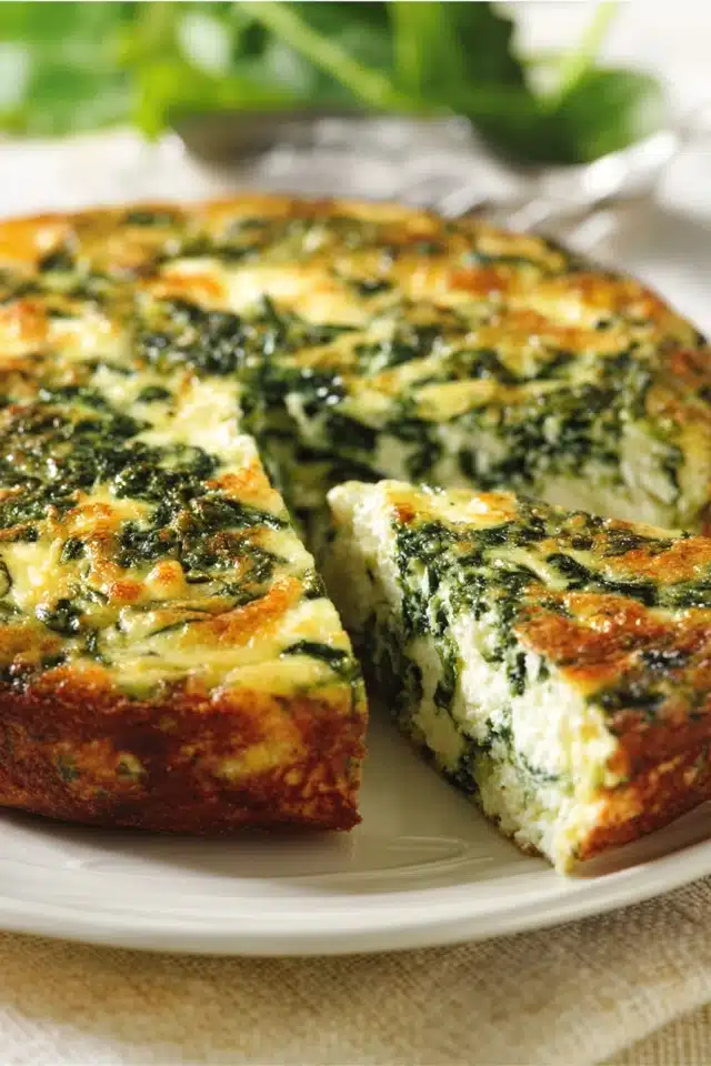 Irresistible Cottage Cheese and Spinach Crustless Quiche 17 0 0 640 N 78