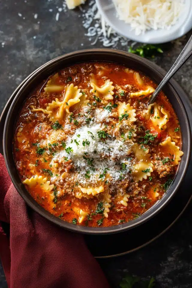 Best Lasagna Soup Recipe: A Cozy, Cheesy, One-Pot Comfort Classic 17 0 0 640 N 95