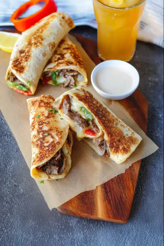 Crispy Philly Cheesesteak Grilled Wraps Recipe 10 0 1 640 N 48