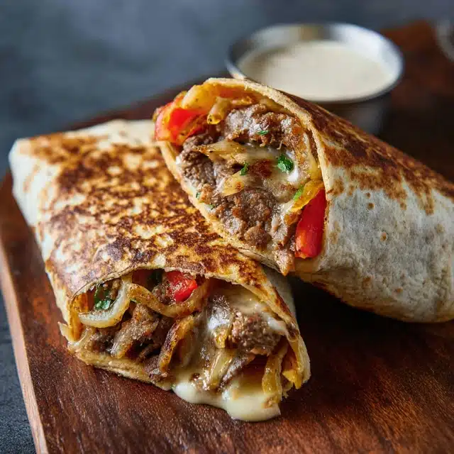 Crispy Philly Cheesesteak Grilled Wraps Recipe 15 0 2 640 N 46