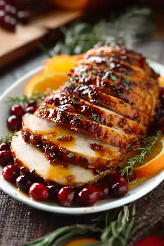 Juicy Cranberry Orange Glazed Turkey Breast 17 0 2 640 N 53