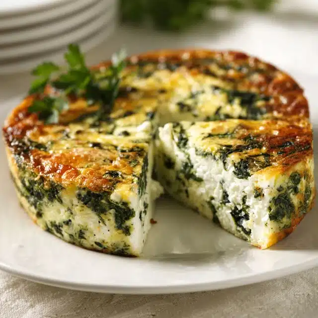 Irresistible Cottage Cheese and Spinach Crustless Quiche 15 0 3 640 N 17