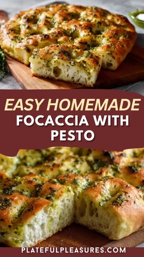 Easy Homemade Focaccia with Pesto: No-Knead Italian Bread Recipe 11 3 5