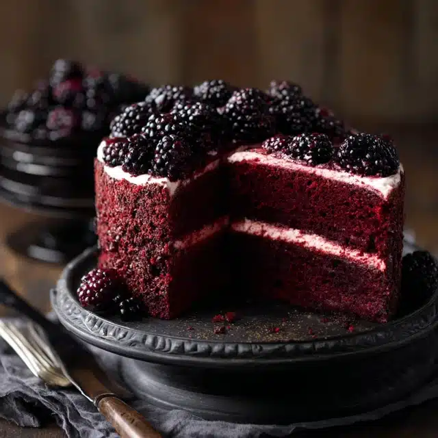 Blackberry Velvet Cake Recipe – Easy Lush Blackberry Frosting Steps 14 0 1 640 N 9