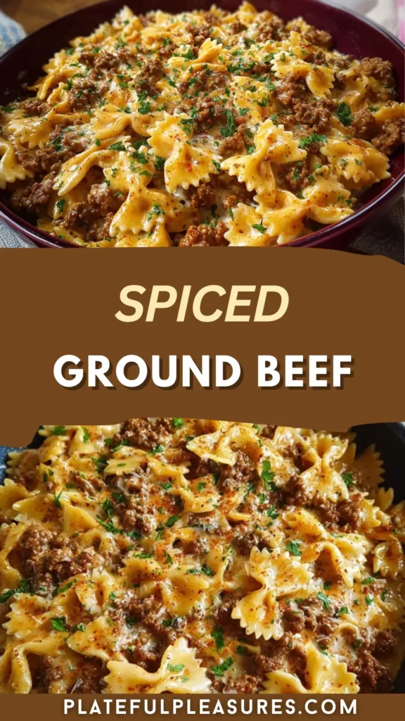 Cajun Cream Cheese Alfredo Bowties with Spiced Ground Beef 11 1 24