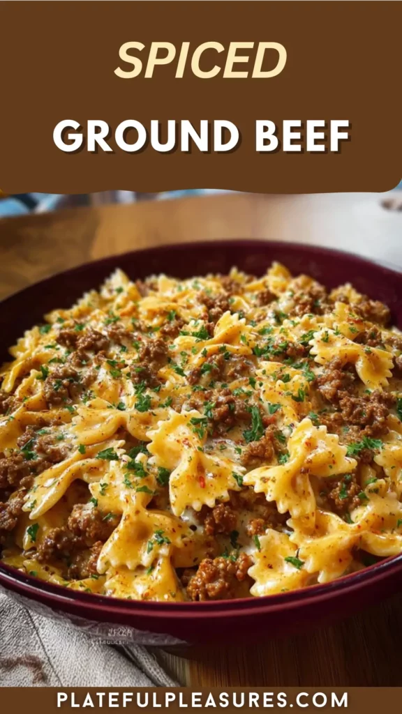Cajun Cream Cheese Alfredo Bowties with Spiced Ground Beef 12 2 24