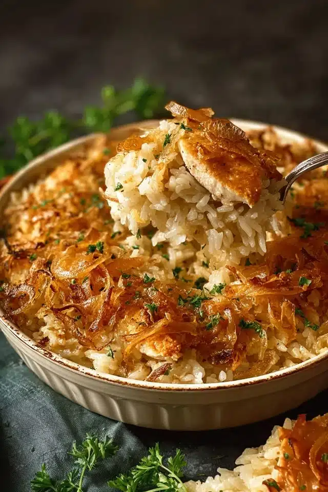 French Onion Chicken Rice Bake 8 55 12