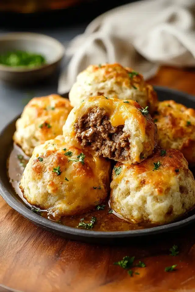 Cheesy Beef Biscuit Bombs 8 55 23