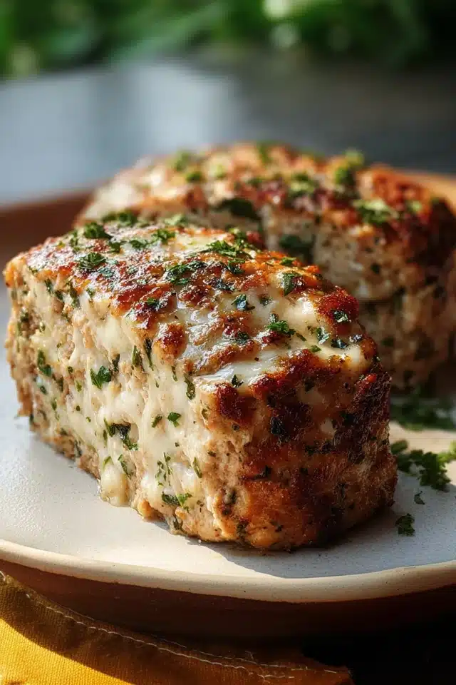Garlic Parmesan Chicken Meatloaf 8 55 34