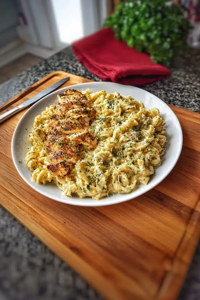 Creamy Garlic Parmesan Chicken Pasta 8 55 3